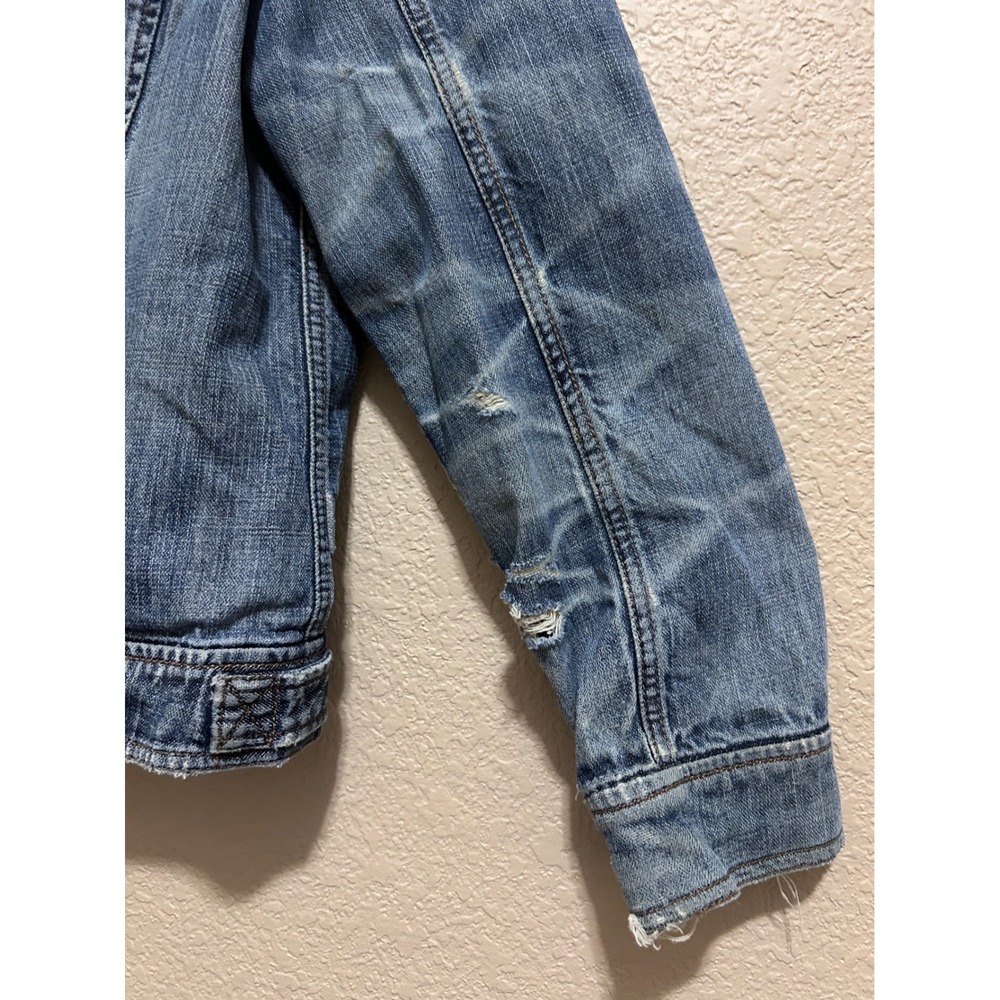 Coldwater Creek 16 Distressed Embroidered Denim Jacket Blue Sequin Boho Trucker - Picture 10 of 15
